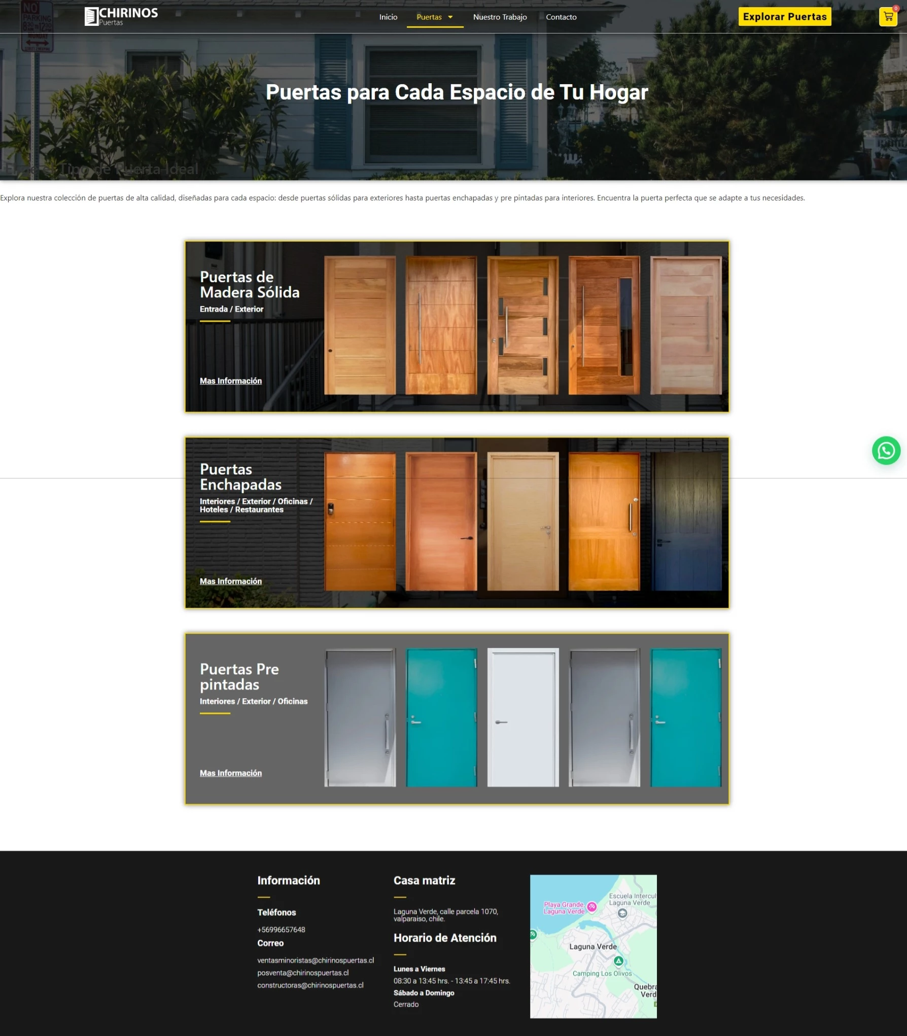 Web Chirinospuertas - puertas